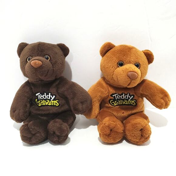 Vtg Plush Teddy Graham Bears Chunky & Chocolate Spicey Cinnamon 8" Collectible - Picture 1 of 11